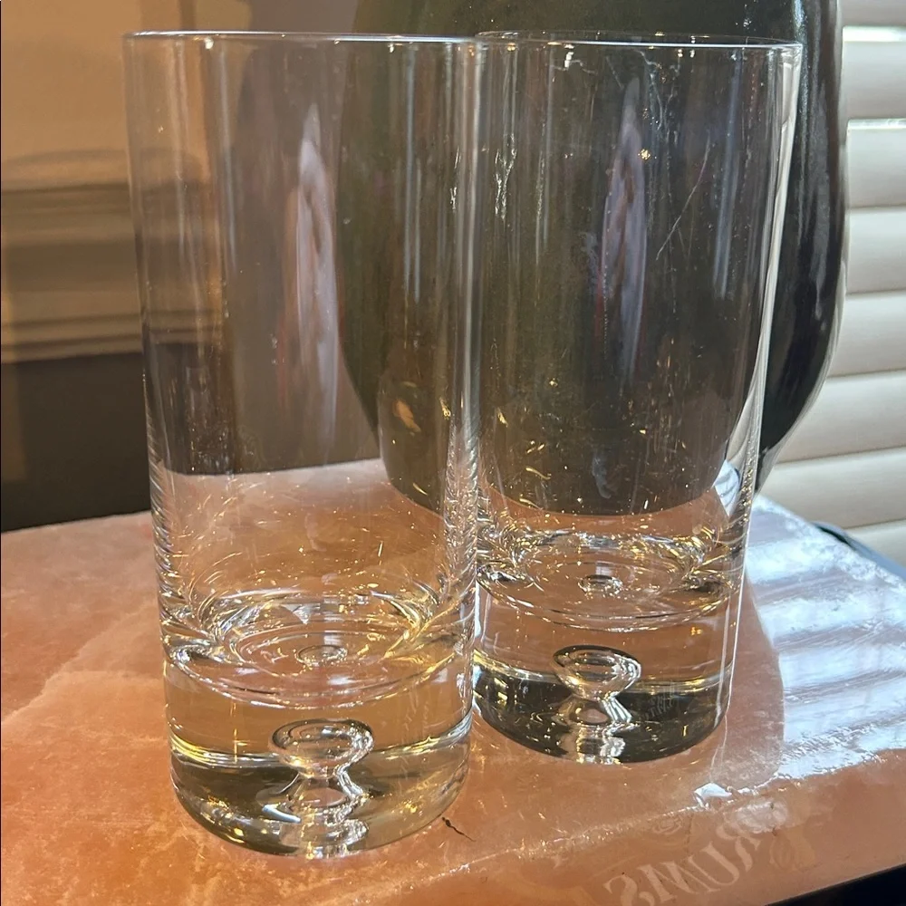 Crate&Barrel ‘Direction’ Bubble Bottom 12 oz Glasses - Set of 2